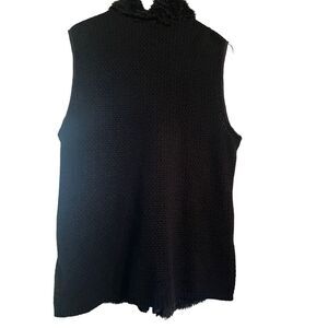 Women's Chico's Sleeveless High Neck Zip Quilted Black Vest Size 2 (L)